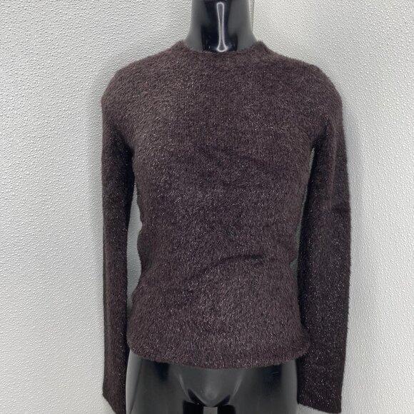 Vince Women's Metallic Eyelash Pullover Sweater Cherry Night Purple Size S - Picture 1 of 8